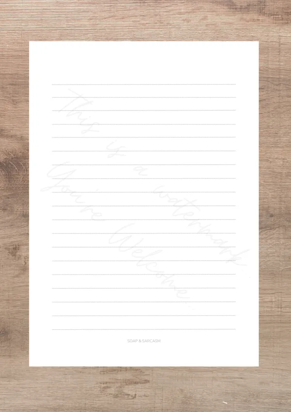 Soap and Sarcasm The Uninspirational Notebook Page Sample