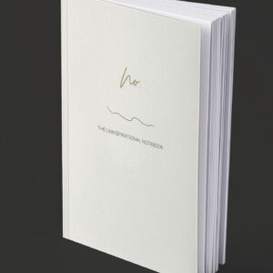 Mock up image of the Uninspirational notebook funny sarcastic journal White cover paperback edition.
