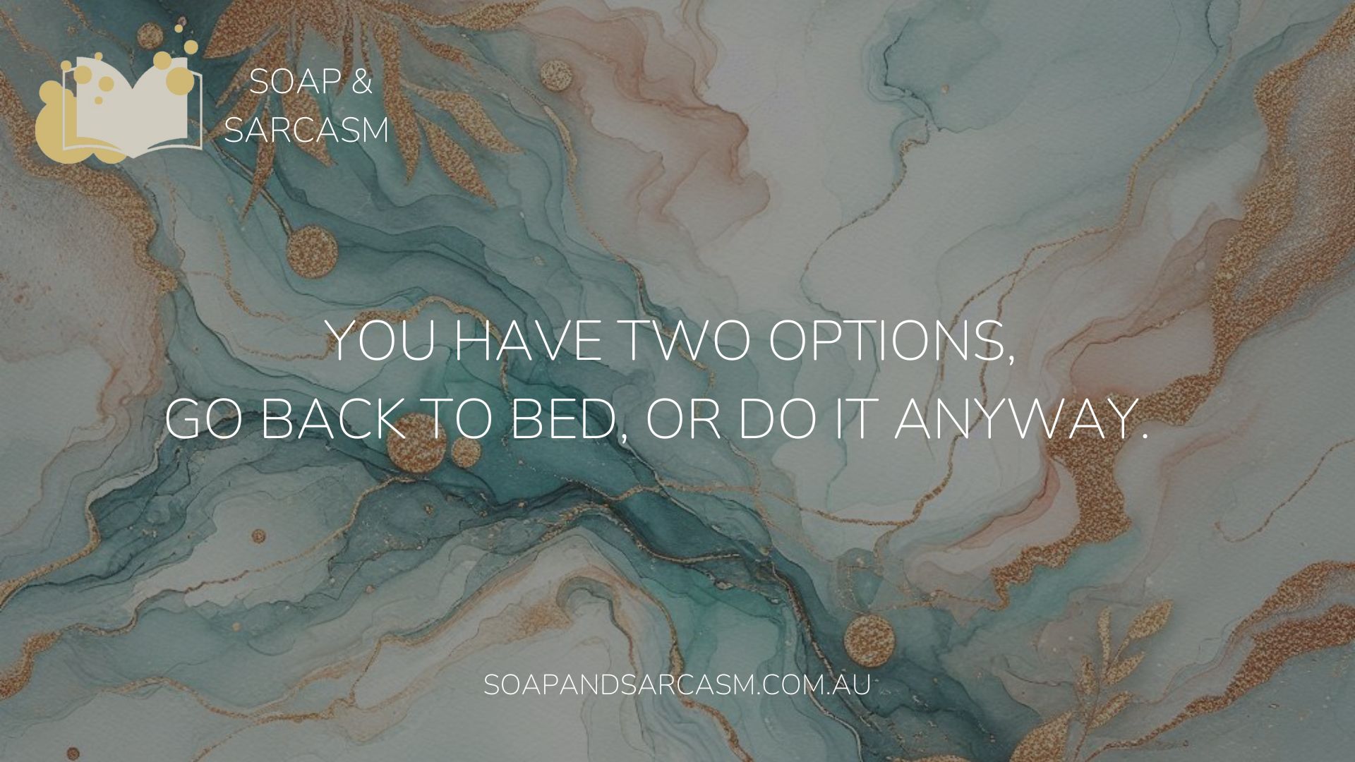 Funny saying graphic "You have two options, go back to bed, or do it anyway."